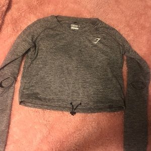 Gymshark drawstring chord crop top